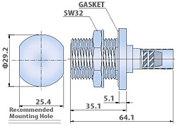 7/16 DIN Type Connectors RF Coaxial - Bulkhead Cable Jack, Crimp Type Flexible Coaxial Cable Connector