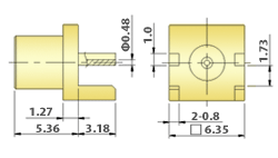 MCX Connectors - B/F & PCB Connectors : End Launch Straight Jack