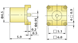 MCX Connectors - B/F & PCB Connectors :PCB Straight Jack