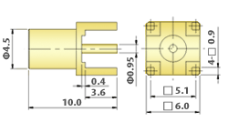 MCX Connectors - B/F & PCB Connectors :PCB Straight Jack