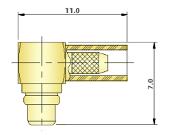 MMCX Connectors RF Coaxial - Right Angle Plug , Crimp Type