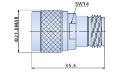 RF Adapters N Type In-series  : Straight, Plug to Jack Type