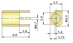 RF connectors MMEX Coaxial - B/F & PCB Connectors : Straight Jack