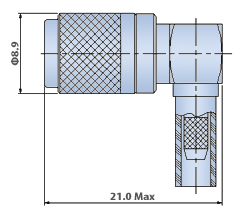 PLB Connectors for Flexible Cables: Right angle Cable Plug, Crimp Typ