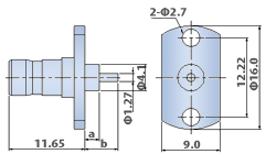 PLB Connectors : Panel and Bulkhead Connector with 2 Hole Flange Jack, Straight Terminal Type