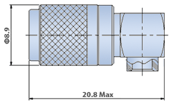 PLB Connectors for Semi Rigid Cables: Right angle Plug, Direct Solder Type