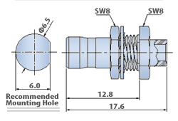 PLB Connectors for Semi Rigid Cables: Bulkhead Cable Jack, Direct Solder Type
