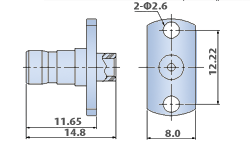 PLB Connectors for Semi Rigid Cables: 2 Hole Flange Cable Jack, Direct Solder Type