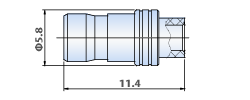 PLSB RF Connector for Semi Rigid Cables - Straight Cable Jack , Direct Solder Type