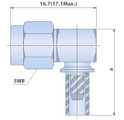 SMA Connectors - Right Angle Cable Plug, Crimp Type flexible Connector