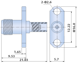 SMA Connectors - 2Hole Flange Cable Jack, Crimp Type flexible Connector