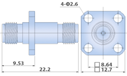 RF Adapters SMA - 4Hole Flange, Jack to Jack Type In-series Cable Adapters