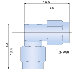 RF Adapters SMA - Right Angle, Plug to Plug Type In-series Cable Adapters