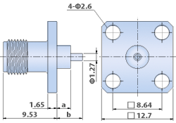 SMA Connectors RF - 4 Hole Flange Mount Jack, Straight Terminal Type Panel and Bulkhead Connector