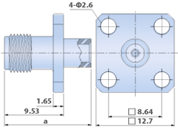 SMA Connectors RF - 4 Holes Flange Cable Jack