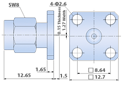 SMA Connectors : 4 Hole Flange Mount Plug, Tab Terminal Type Panel and Bulkhead Connector