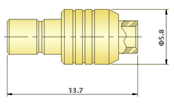 SMB Connectors RF Coaxial - Straight Cable Jack, Direct Solder type